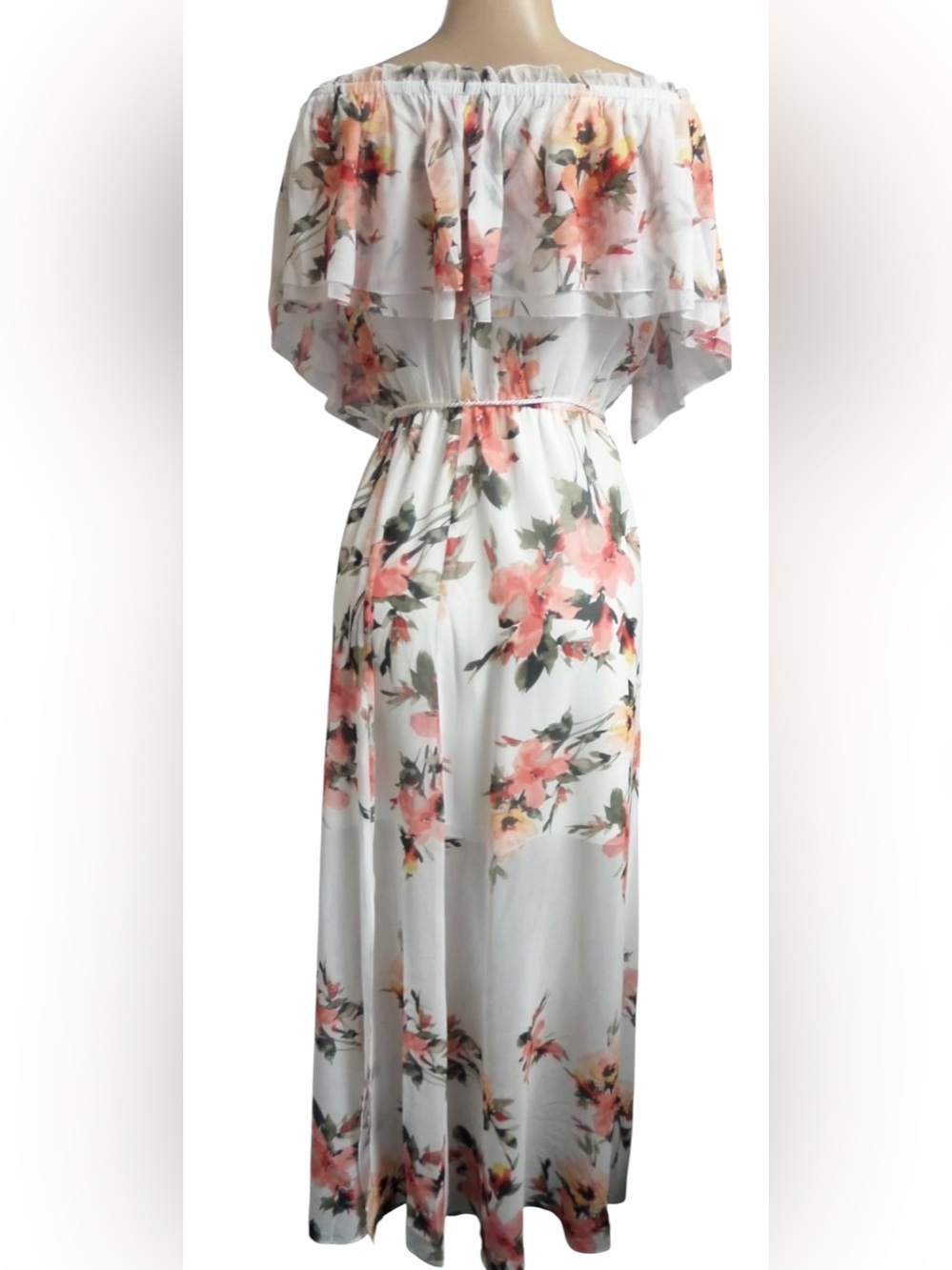 NWT White House Black Market Off-The-Shoulder Floral Maxi Dress Size Medium M - Picture 3 of 5